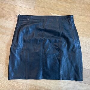 Zara Genuine Leather Mini Skirt